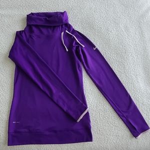 Nike Pro Hyperwarm Drifit Mock Turtleneck XS Purple